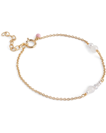 Enamel Copenhagen - Sofia Armbånd - White And Pearls/Guldfarvet